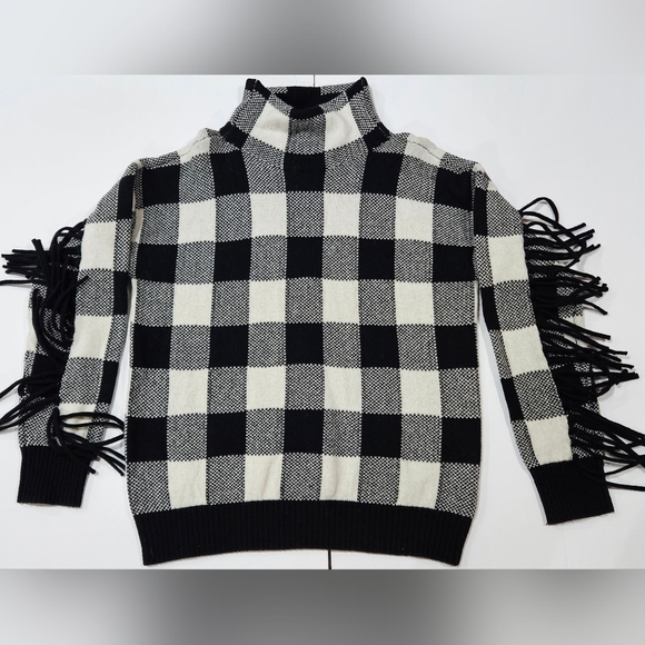 Ralph Lauren Sweaters - LAUREN Ralph Lauren Black Label Buffalo Plaid Fringe Sweater Wool size S